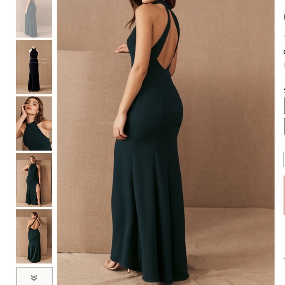 NEW BHLDN Montreal Crepe Maxi Dress in Emerald Z478-2 - Picture 2 of 4